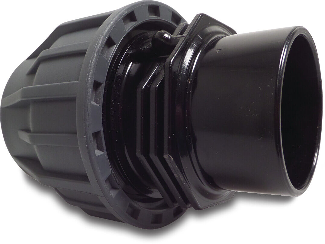 Jasonflex Verschraubung PP/PVC-U Klemm x Klebemuffe 16bar Grau/Schwarz
