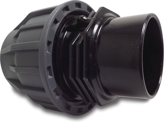 Jasonflex Verschraubung PP/PVC-U Klemm x Klebemuffe 16bar Grau/Schwarz