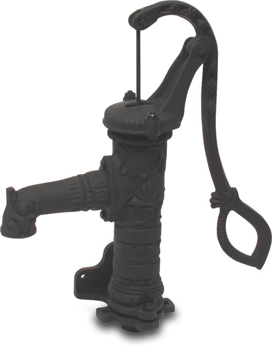 Handschwengelpumpe Gusseisen 1 1/4" Innengewinde Schwarz Typ Nostalgic Wandflansch
