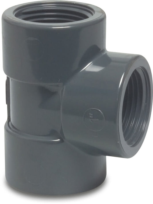 Profec T-Stück 90° PVC-U Innengewinde 10bar Grau