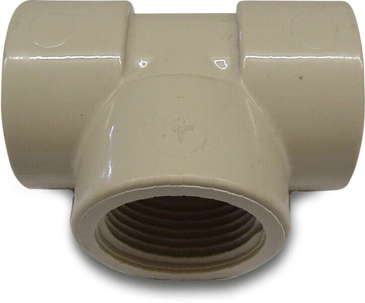 T-Stück 90° PP Innengewinde 10bar Beige