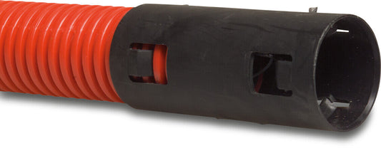 Kabelschutzschlauch PE Klick Muffe x Glatt DN110 Rot/Schwarz 25m