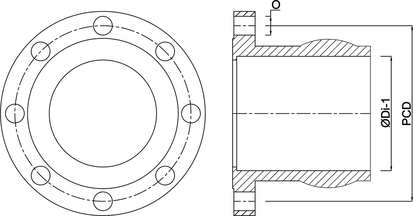 Profec Flanschmuffenstück Sphäroguss (GGG40) Epoxybeschichtung 160 mm x DN150 Steckmuffe x DIN Flansch 10bar DN150 Blau PN10/16 Typ E-KS