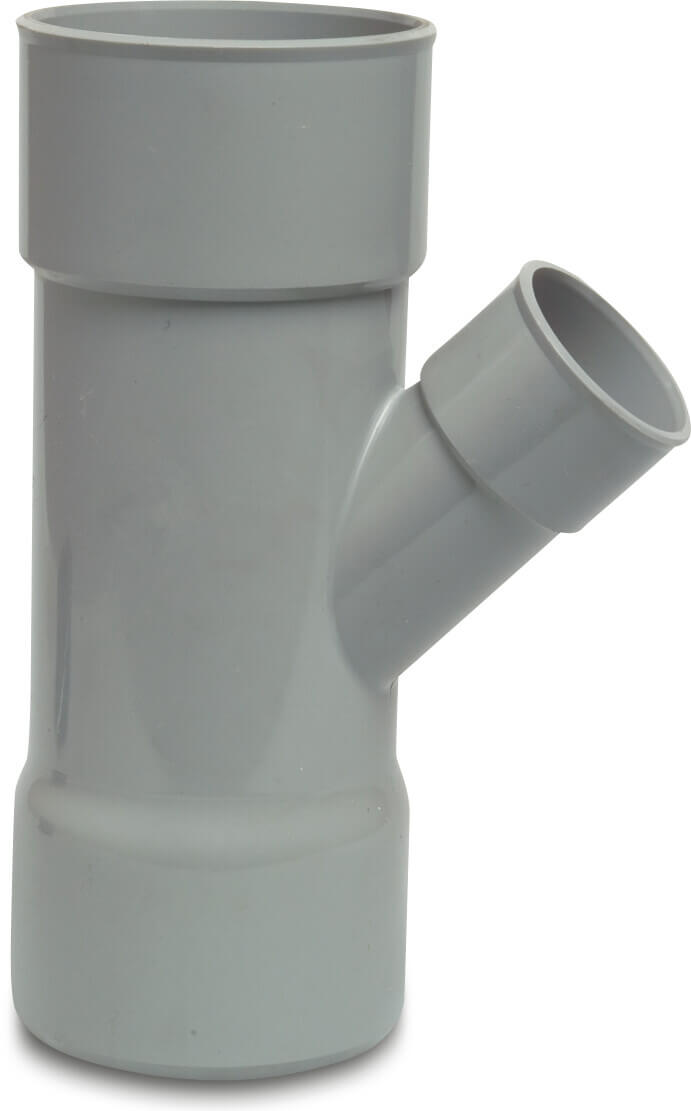 T-Stück 45° PVC-U Klebemuffe Grau KOMO