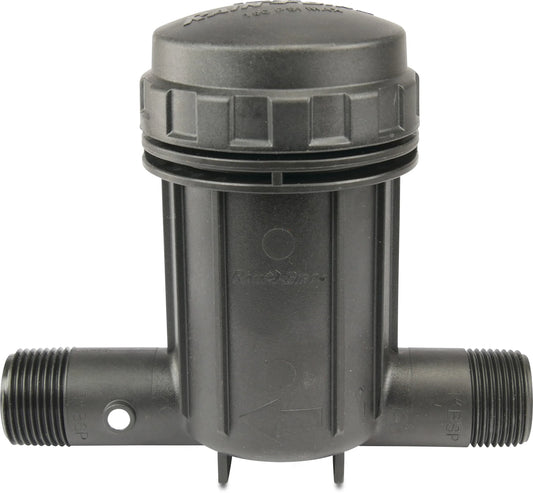 Rain Bird IPRB100 basket filter Druckminderer-Filterkombination glasfaserverstärktes Nylon 1" Außengewinde 10bar 75micron Edelstahl Gaze Schwarz