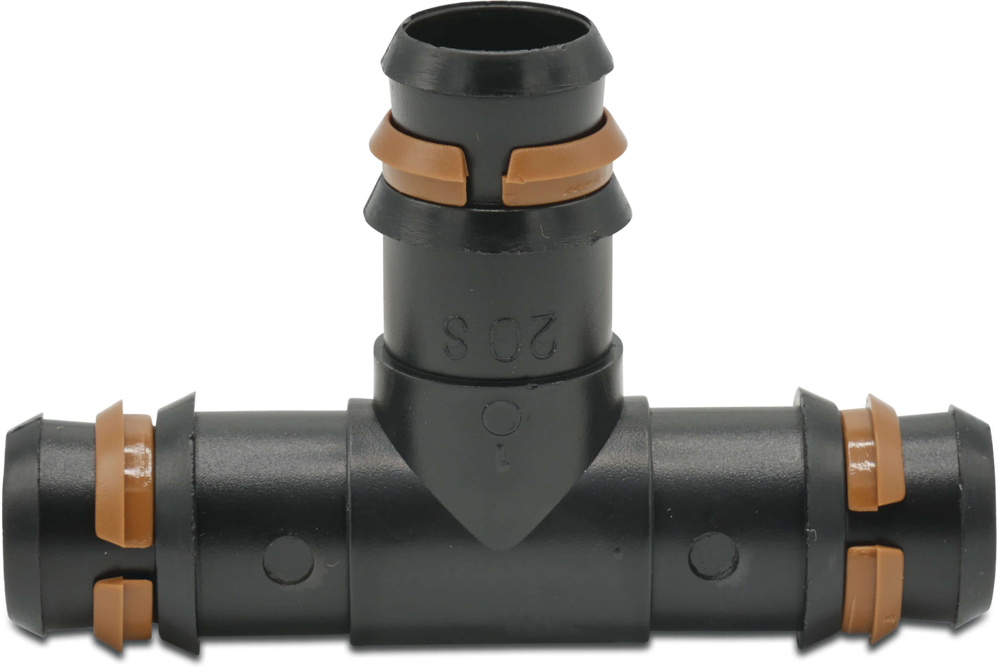 T-Stück 90° PP 16 mm Tülle 4bar Schwarz Typ safety