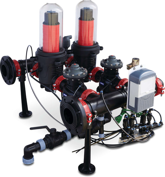 Tavlit Automatische Filterstation glasfaserverstärktes Nylon DIN Flansch 10bar 100micron Disk/Scheiben 9-12VDC latch Schwarz PN10 Typ TAD