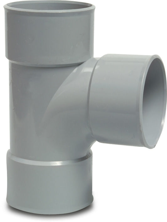 T-Stück 87° PVC-U Klebemuffe Grau KOMO