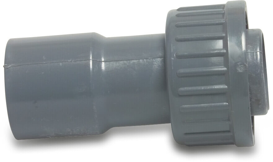 VDL 2/3 Verschraubung PVC-U 32 mm x 1 1/4" Klebemuffe x Überwurfmutter IG 7,5bar Grau (VE: 20 St.)