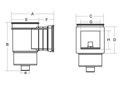 Flotide Standard Skimmer ABS 50 mm x 2" Klebemuffe x Außengewinde Weiß rechteckig