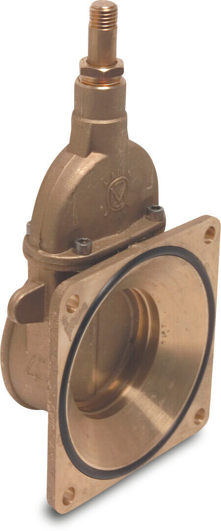 MZ Gülleschieber Messing 6" Quadratflansch x Innengewinde 2,5bar Typ 0072