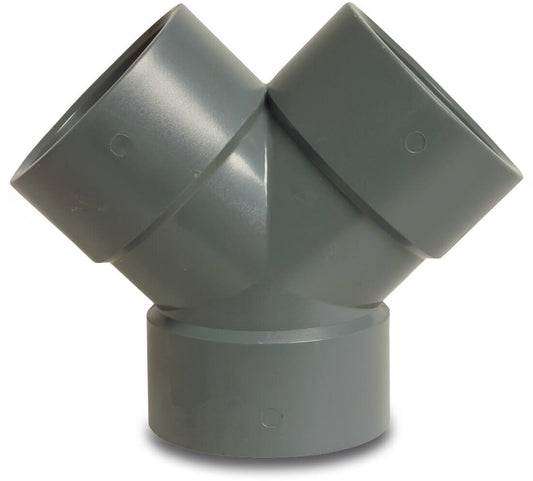 Y-Stück ABS 63 mm Klebemuffe 10bar Grau