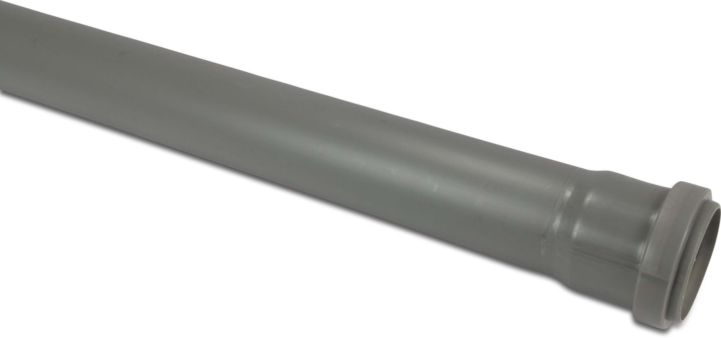 Abflussrohr PP Steckmuffe x Glatt Grau 0,25m