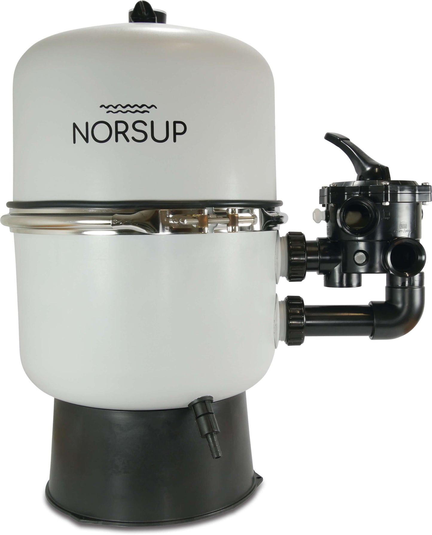 Norsup Duplex 600 SM 2-teilig Sandfilter PP glasfaserverstärkt 50 mm x 1 1/2" Klebemuffe x Innengewinde 1,8bar 230VAC Grau