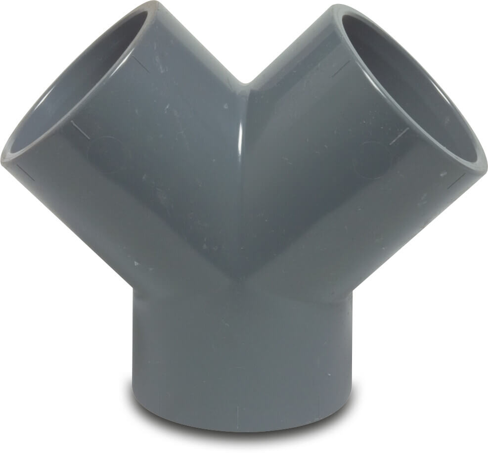 Profec Y-Stück PVC-U 63 mm Klebemuffe 16bar Grau