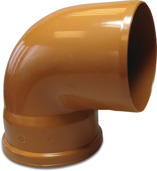 Bogen 87° PVC-U SN4 Steckmuffe x Stutzen Rostbraun