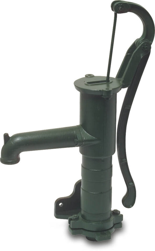 Handschwengelpumpe Gusseisen 1 1/4" Innengewinde Grün Typ Standard Seitenflansch