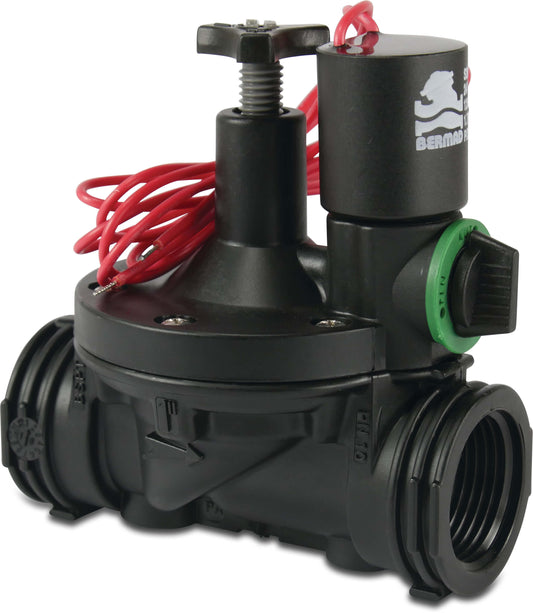 Bermad 200 Magnetventil glasfaserverstärktes Nylon Innengewinde 10bar 24VAC Schwarz