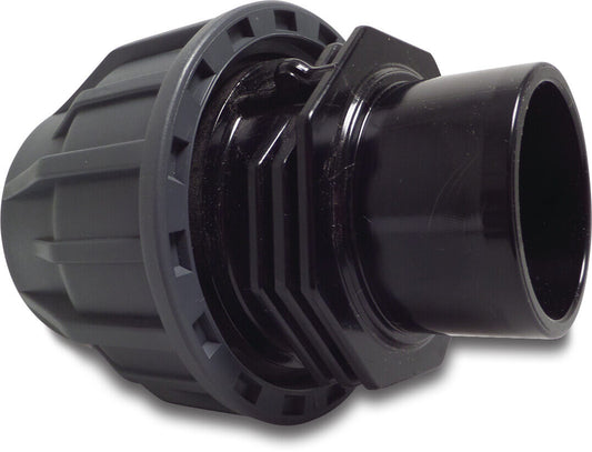 Jasonflex Verschraubung PP/PVC-U Klemm x Klebestutzen 16bar Grau/Schwarz
