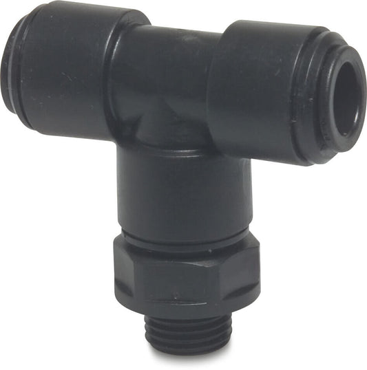 Speedfit T-Stück 90° POM 8 mm x 1/4" x 8 mm Einsteck x Außengewinde x Einsteck 10bar Schwarz Typ Super