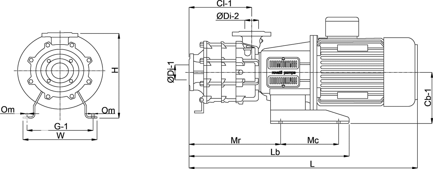Rovatti Mehrstufige Kreiselpumpe Gusseisen DN65 x DN50 DIN Flansch 27bar 19,6A 400VAC Grün