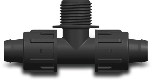 T-Stück 90° PP lock x Außengewinde x lock 4bar Schwarz