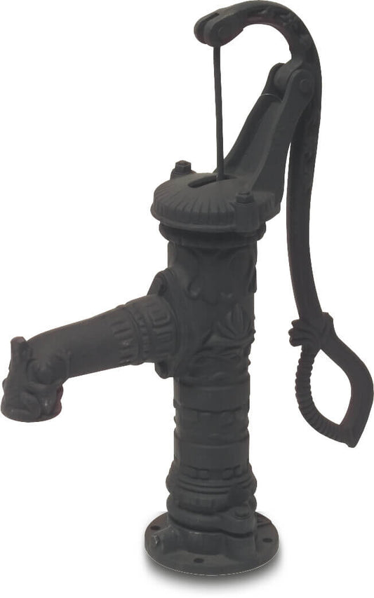 Handschwengelpumpe Gusseisen 1 1/4" Innengewinde Schwarz Typ Nostalgic Rundflansch