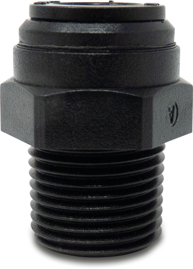 Übergangsverbinder POM Einsteck x Außengewinde NPT 14bar Schwarz WRAS Typ Aquaspeed