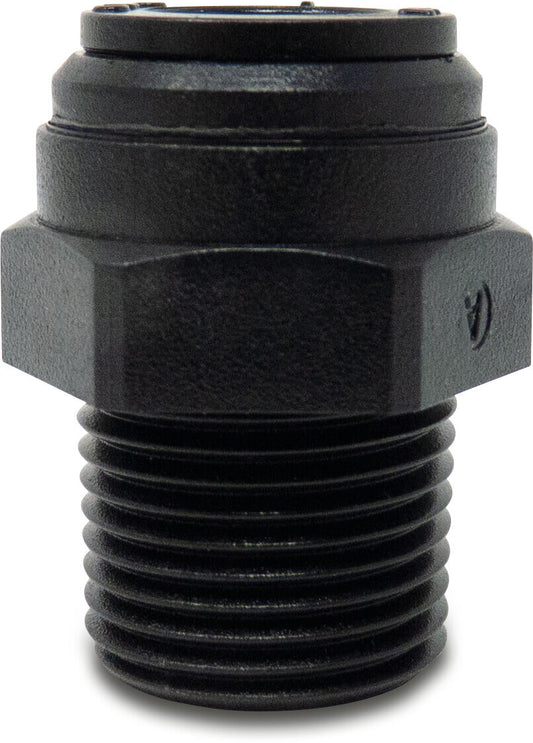 Übergangsverbinder POM Einsteck x Außengewinde NPT 14bar Schwarz WRAS Typ Aquaspeed