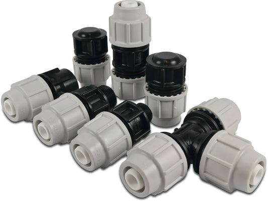 Rain Bird QF Kopfstück Fittings 25 mm Schwarz/Grau