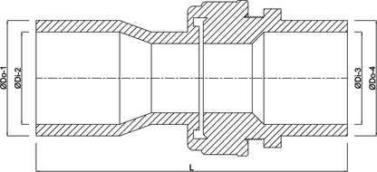 VDL 2/3 Verschraubung PVC-U 32 mm x 32/40 mm Klebemuffe x Klebemuffe/Klebestutzen 10bar Grau