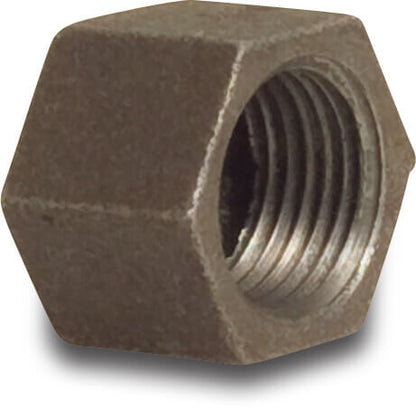 Profec Nr. 300 Hexagonkappe Gusseisen Schwarz Innengewinde 25bar DVGW
