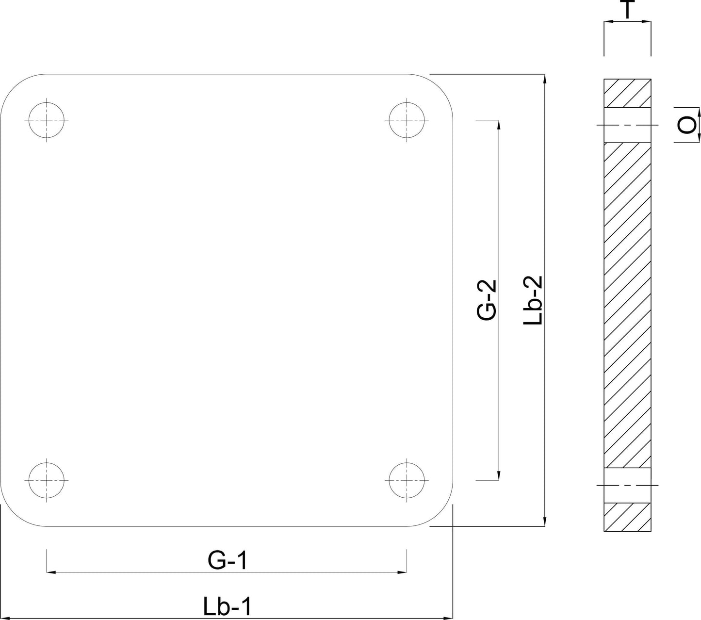 Blindflansch Stahl Verzinkt 4 - 5 - 6" Quadratflansch DN150