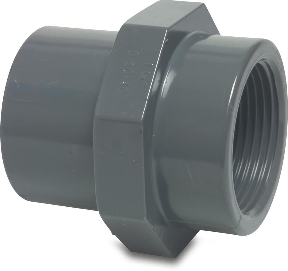 Profec Gewindemuffe PVC-U Klebemuffe/Klebestutzen x Innengewinde 10bar Grau