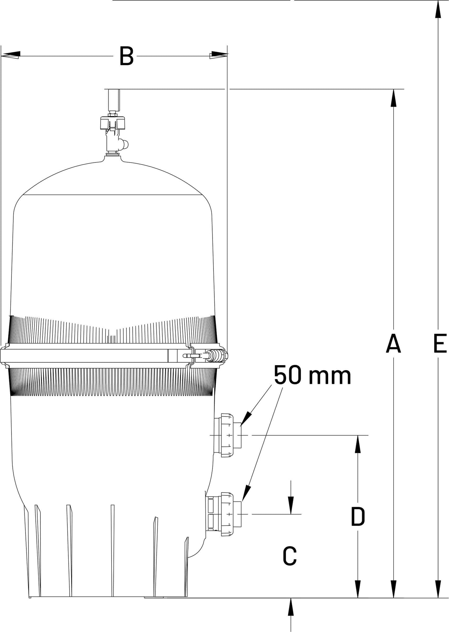 Pentair Clean & Clear Plus CCP420 Wasserfilter PP glasfaserverstärkt 2" Imperial Klebemuffe 3,5bar Grau
