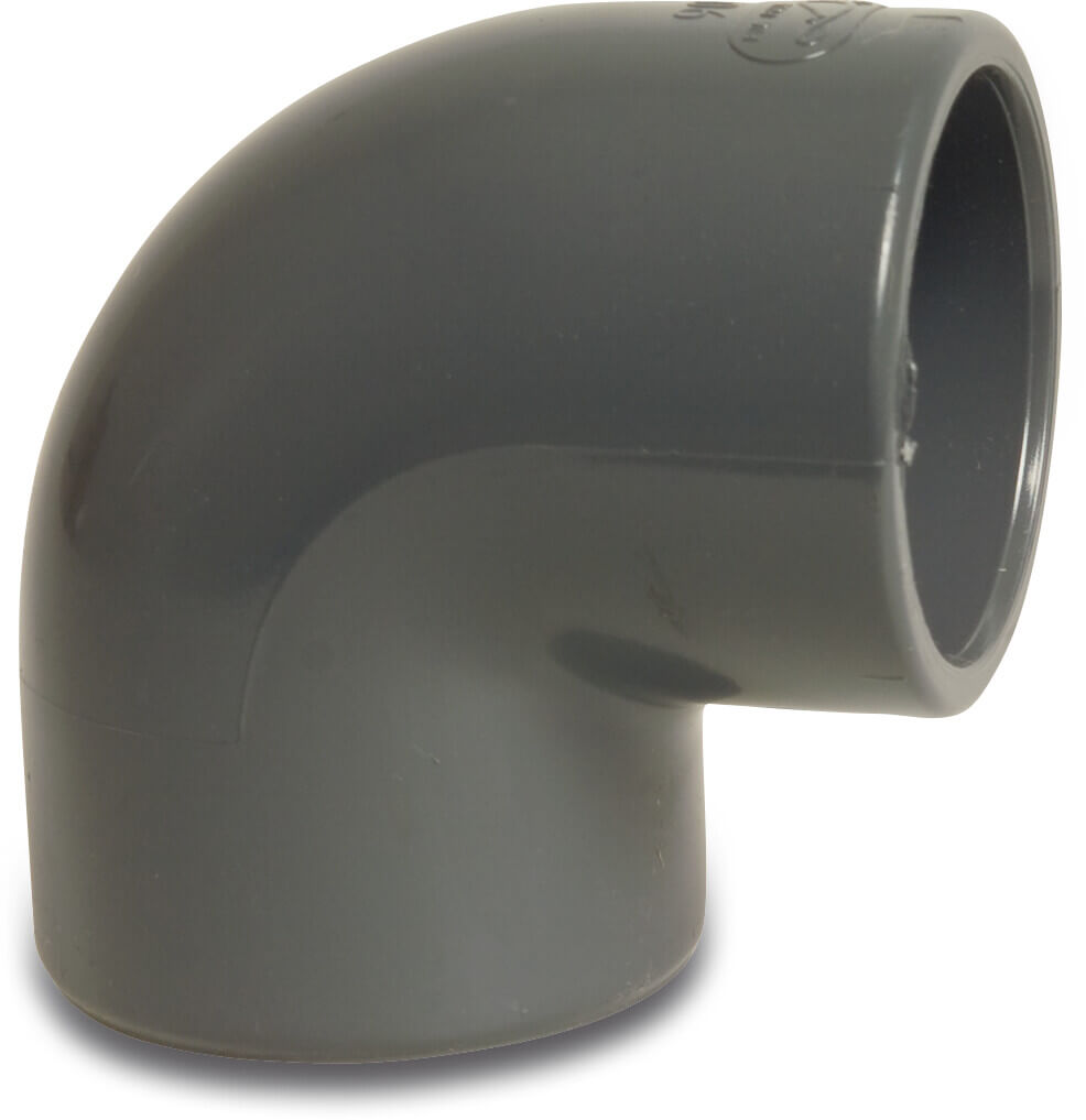 Profec Winkel 90° PVC-U Klebemuffe 16bar Grau KIWA