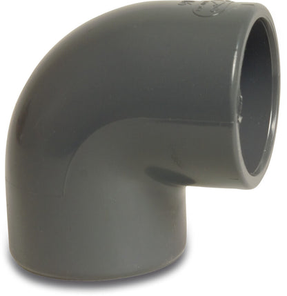 Profec Winkel 90° PVC-U Klebemuffe 16bar Grau KIWA