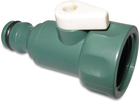 Absperrhahn PVC-U 3/4" Klickstecker x Innengewinde Jade Grün (VE: 10 St.)