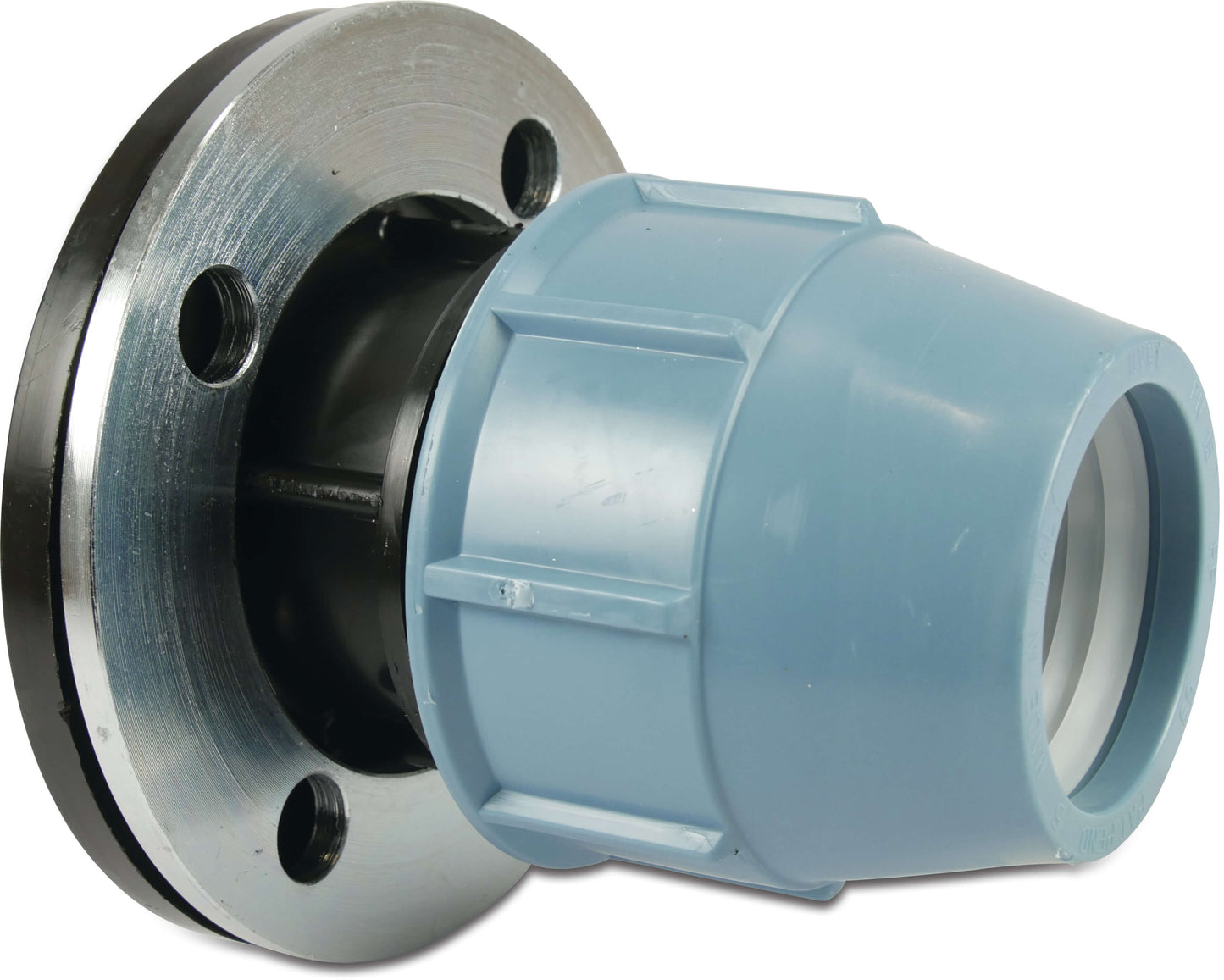 Unidelta Flanschverbinder PP DIN Flansch x Klemm 16bar DN100 Schwarz/Blau DVGW/KIWA/WRAS