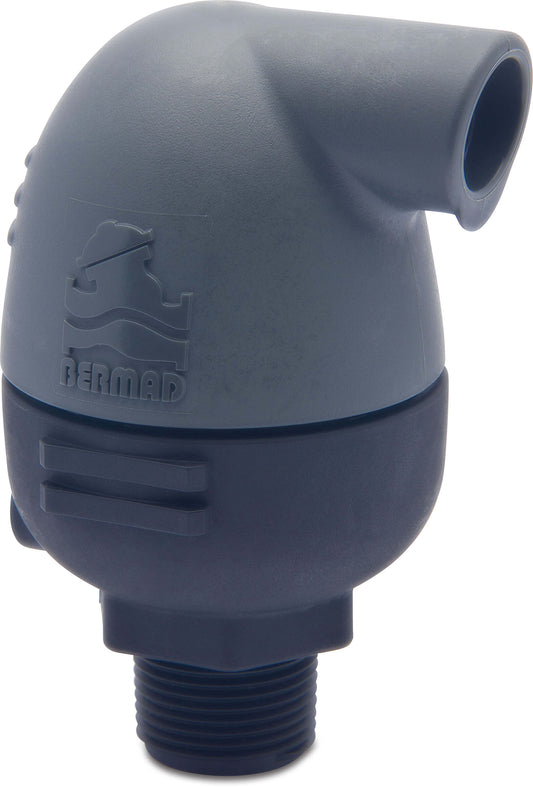 Bermad C30 Be- und Entlüftungsventil glasfaserverstärktes Nylon Außengewinde 16bar Grau/Schwarz Kombination