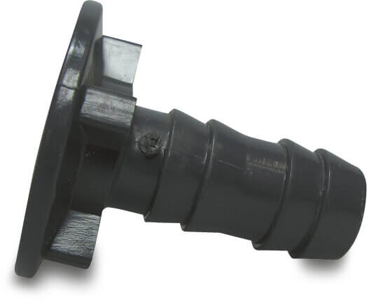 Tülle für Kugelhahn PVC-U 50 mm DIN Flansch x Schlauchtülle Grau