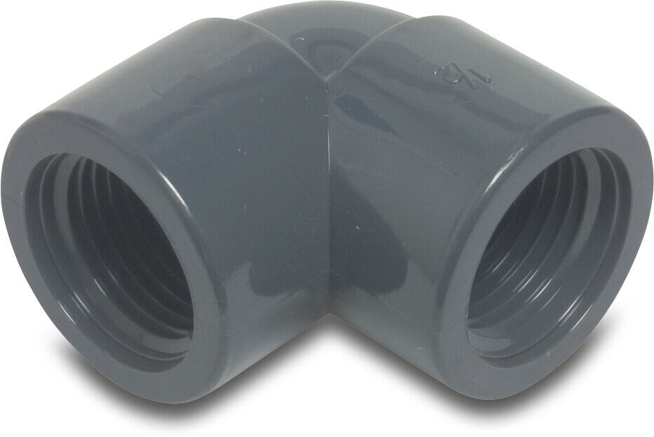 Profec Winkel 90° PVC-U Innengewinde 10bar Grau