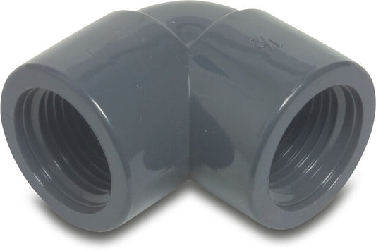 Profec Winkel 90° PVC-U Innengewinde 10bar Grau