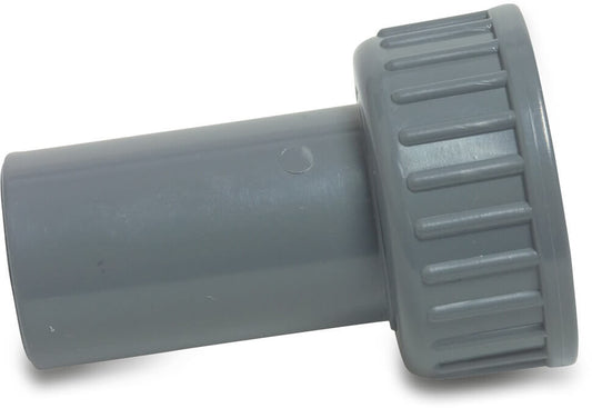 VDL 2/3 Verschraubung aus Rohr hergestellt PVC-U Stutzen x Überwurfmutter IG 16bar Grau