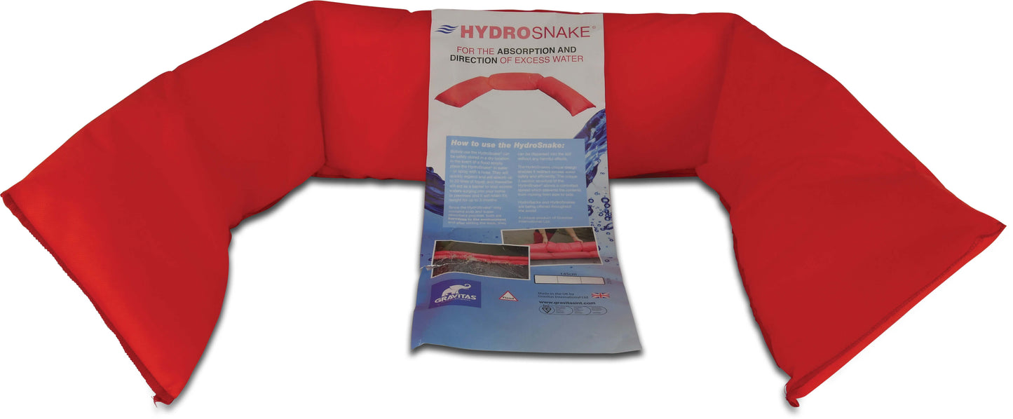 Set mit 2 wasserreaktiven temporären Hochwassersperren 1450 x 50 mm 15-20ltr Typ HydroSnake