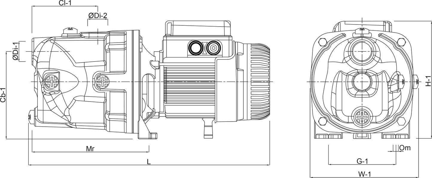 Foras JAM 200 Kreiselpumpe Gusseisen 1 1/2" x 1 1/4" Innengewinde 8bar 9,8A 230VAC Blau selbstansaugend