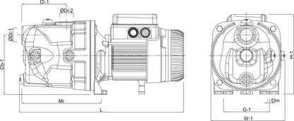 Foras JAM 200 Kreiselpumpe Gusseisen 1 1/2" x 1 1/4" Innengewinde 8bar 9,8A 230VAC Blau selbstansaugend