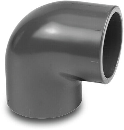 VDL Winkel 90° PVC-U Klebemuffe 16bar Grau KIWA