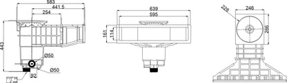 Weltico Skimmer ABS 1 1/2" x 2" Innengewinde Weiß Typ A600 Design