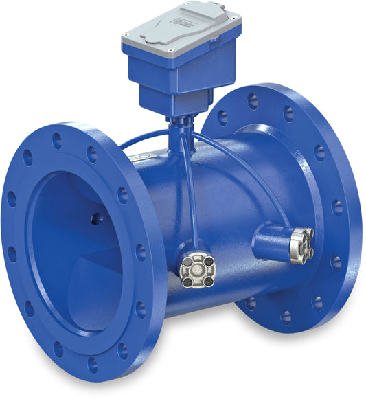 Profec Ultraschall Wasserzähler Edelstahl 304 DN125 DIN Flansch 16bar 3.6V Li-battery Blau CE/MID Typ Klasse 2